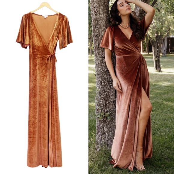 Baltic Born Rust Velvet Maxi Dress - Picture 15 of 15